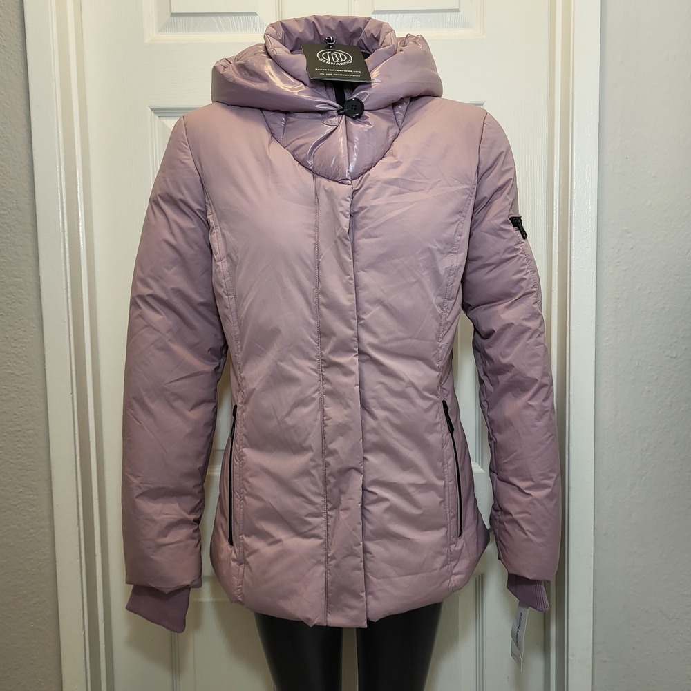 Bernardo Women's Layered Puffer Jacket Winter Soft Mauve Size Medium- Brand New!
